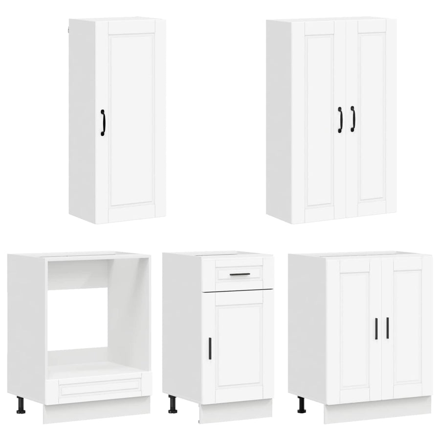 Keukenblok PORTO 5 pcs Wit Bewerkt hout