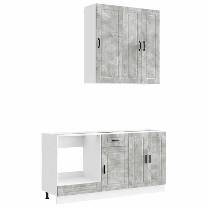 Keukenblok PORTO 5 pcs Betongrijs Bewerkt hout
