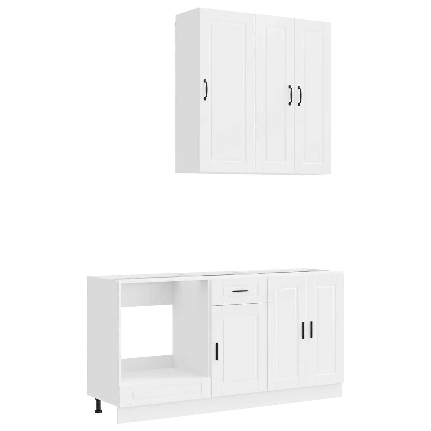 Keukenblok PORTO 5 pcs Hoogglans Wit Bewerkt hout