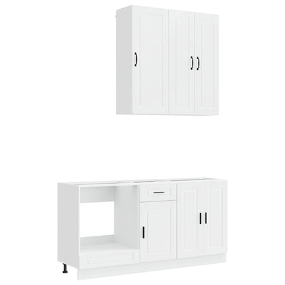 Keukenblok PORTO 5 pcs Hoogglans Wit Bewerkt hout