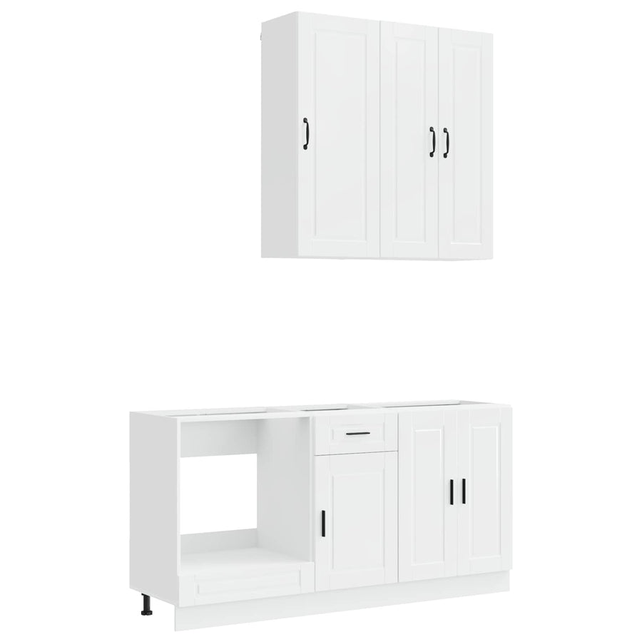 Keukenblok PORTO 5 pcs Hoogglans Wit Bewerkt hout