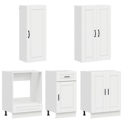 Keukenblok PORTO 5 pcs Hoogglans Wit Bewerkt hout