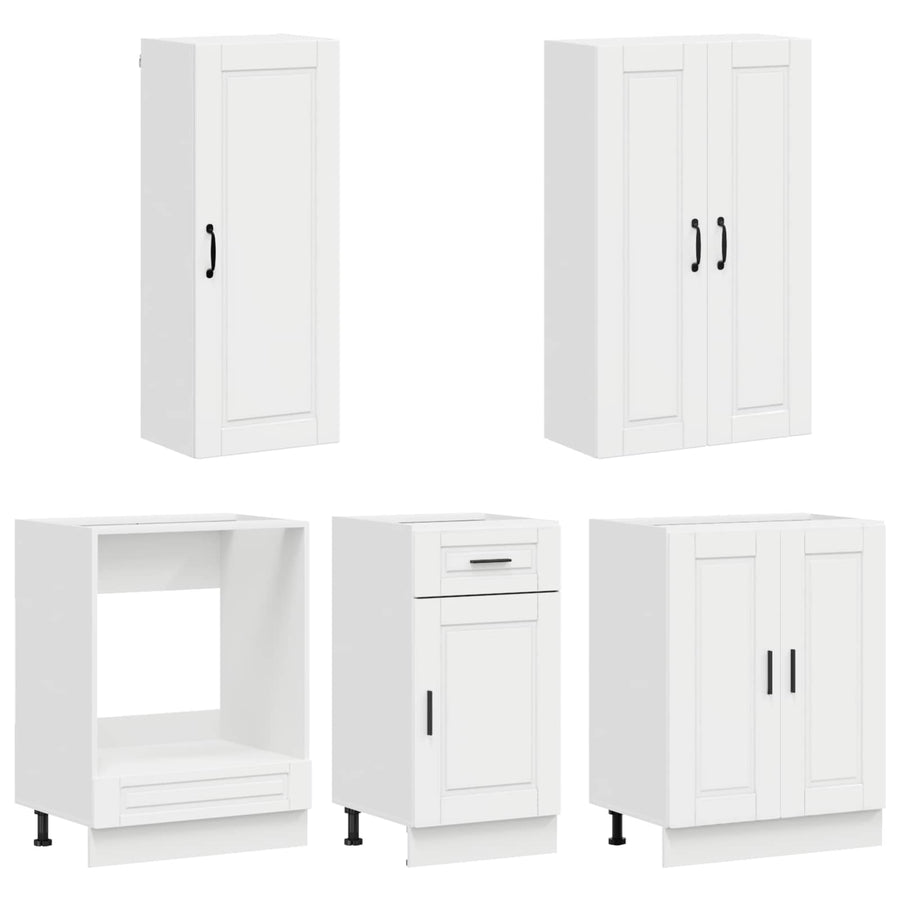 Keukenblok PORTO 5 pcs Hoogglans Wit Bewerkt hout