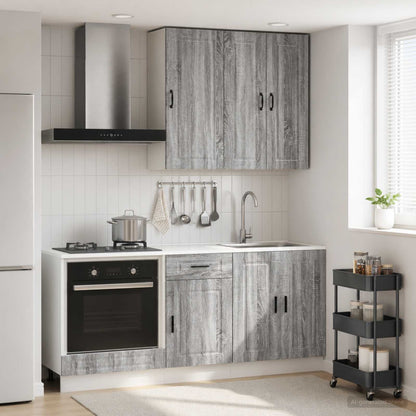 Keukenblok PORTO 5 pcs Grijs Sonoma Bewerkt hout