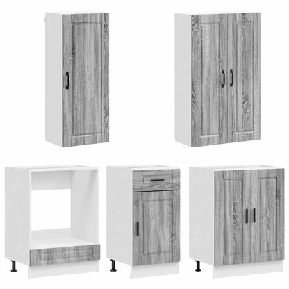 Keukenblok PORTO 5 pcs Grijs Sonoma Bewerkt hout