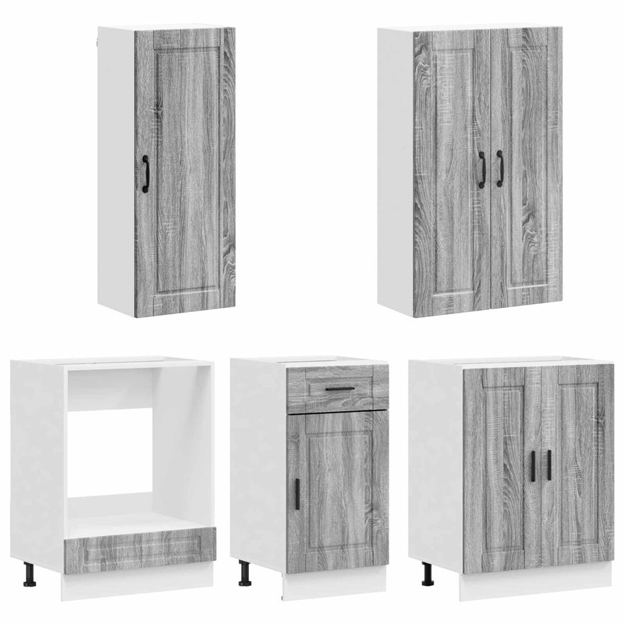 Keukenblok PORTO 5 pcs Grijs Sonoma Bewerkt hout