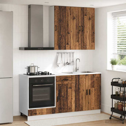 Keukenblok PORTO 5 pcs Oud hout Bewerkt hout