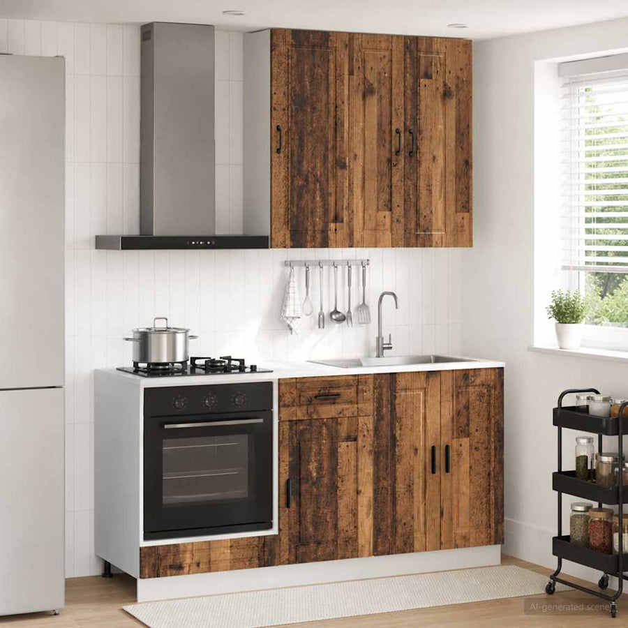 Keukenblok PORTO 5 pcs Oud hout Bewerkt hout