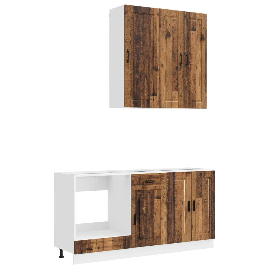 Keukenblok PORTO 5 pcs Oud hout Bewerkt hout