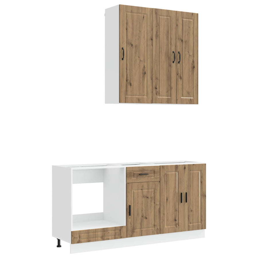 Keukenblok PORTO 5 pcs Artisanaal eiken Bewerkt hout