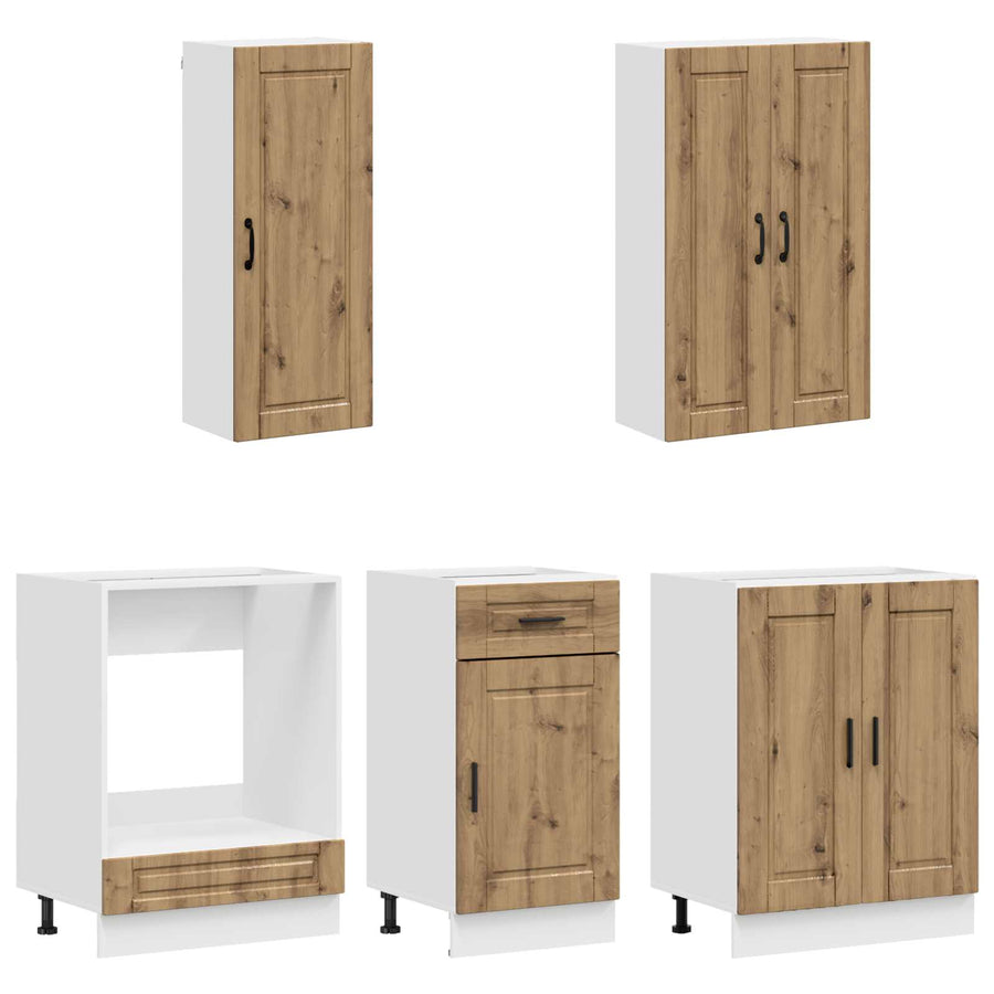 Keukenblok PORTO 5 pcs Artisanaal eiken Bewerkt hout