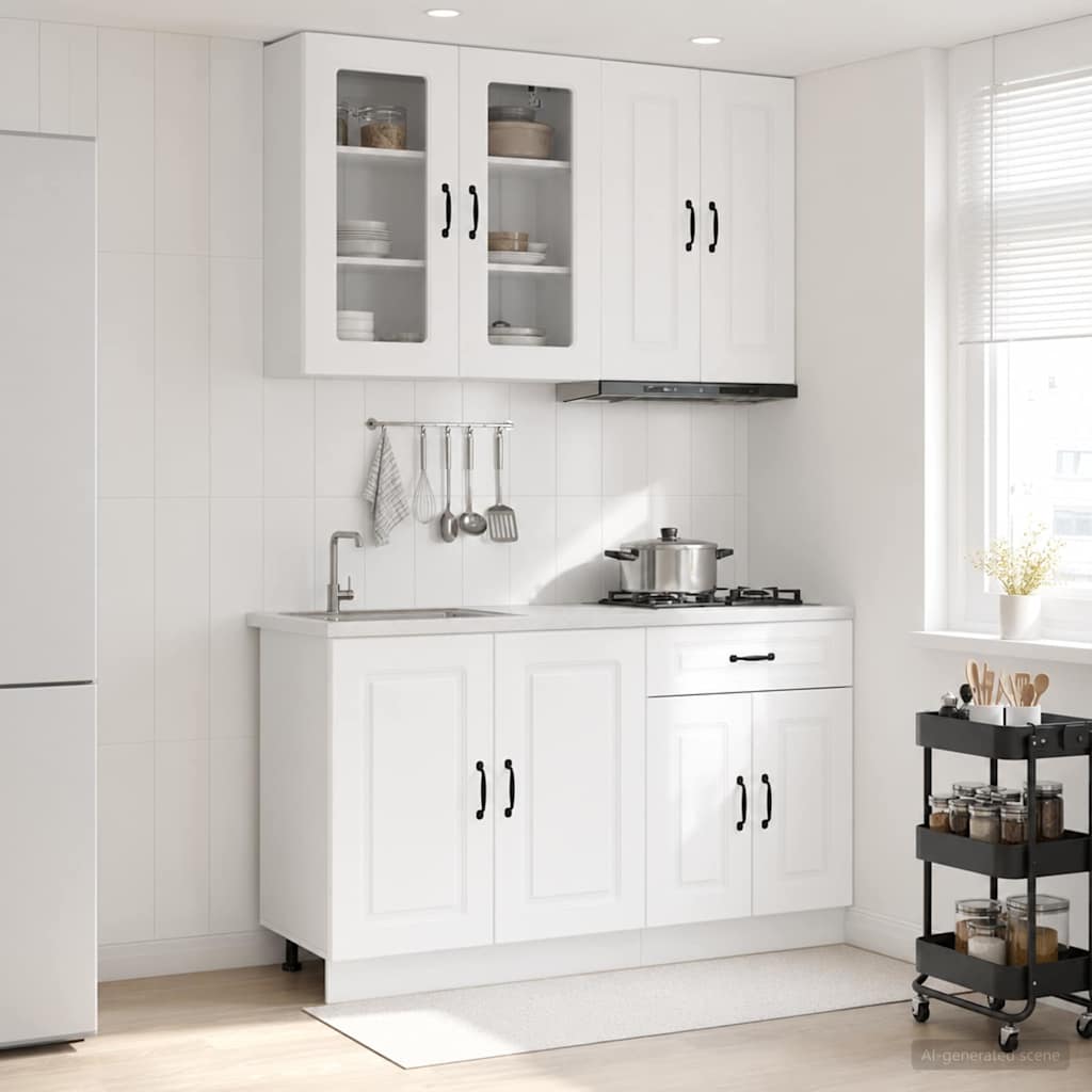 Keukenblok KALMAR 4 pcs Wit Bewerkt hout