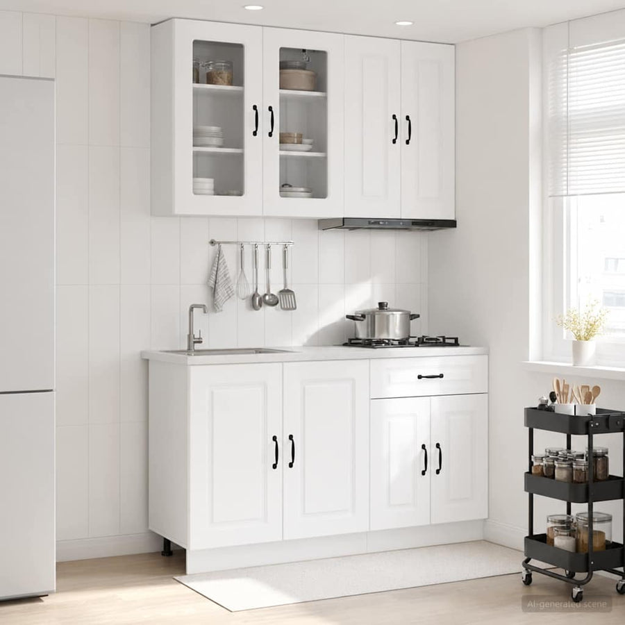 Keukenblok KALMAR 4 pcs Wit Bewerkt hout