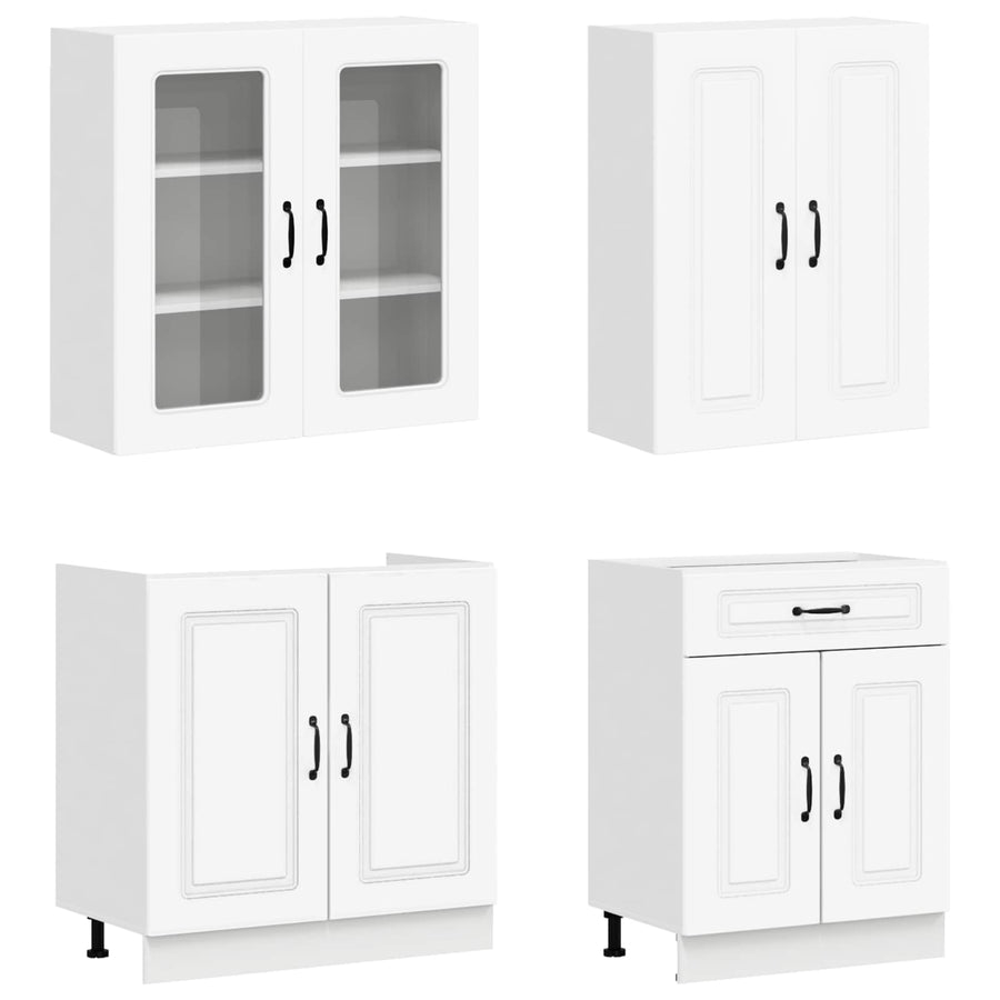 Keukenblok KALMAR 4 pcs Wit Bewerkt hout