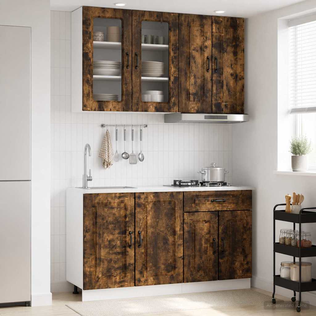 Keukenblok KALMAR 4 pcs Gerookt eiken Bewerkt hout