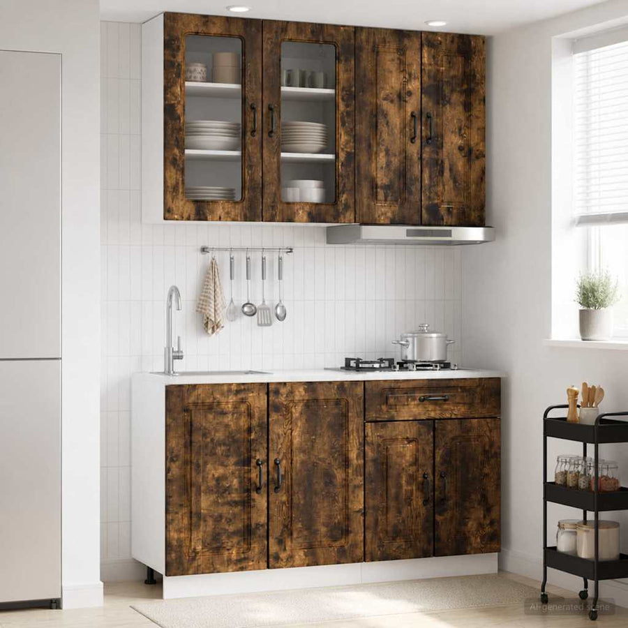 Keukenblok KALMAR 4 pcs Gerookt eiken Bewerkt hout