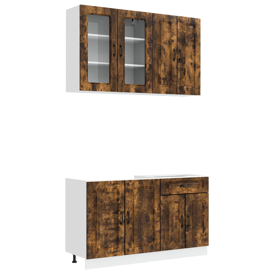 Keukenblok KALMAR 4 pcs Gerookt eiken Bewerkt hout