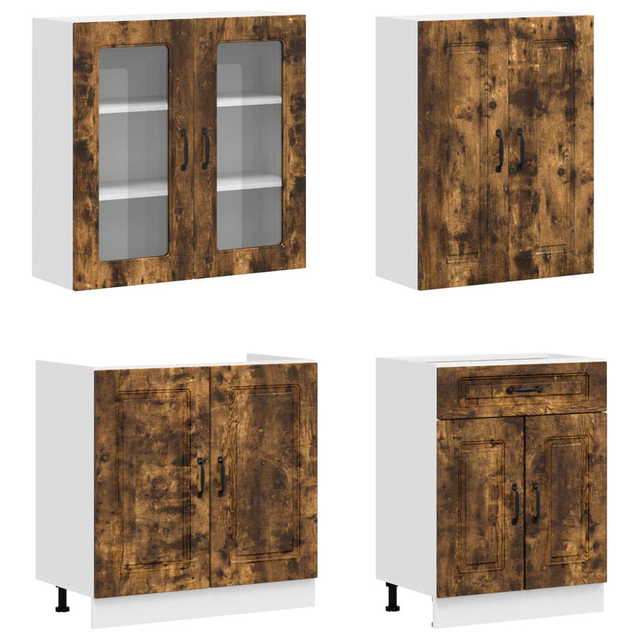 Keukenblok KALMAR 4 pcs Gerookt eiken Bewerkt hout