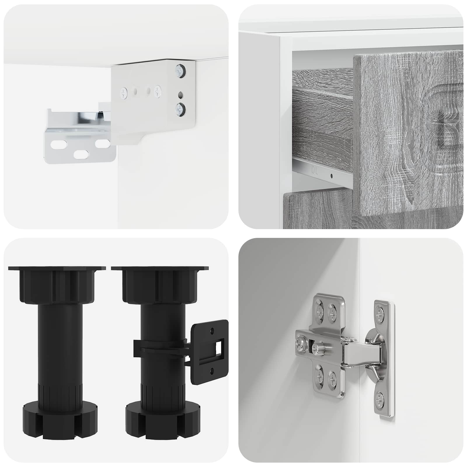 Keukenblok KALMAR 4 pcs Grijs Sonoma Bewerkt hout