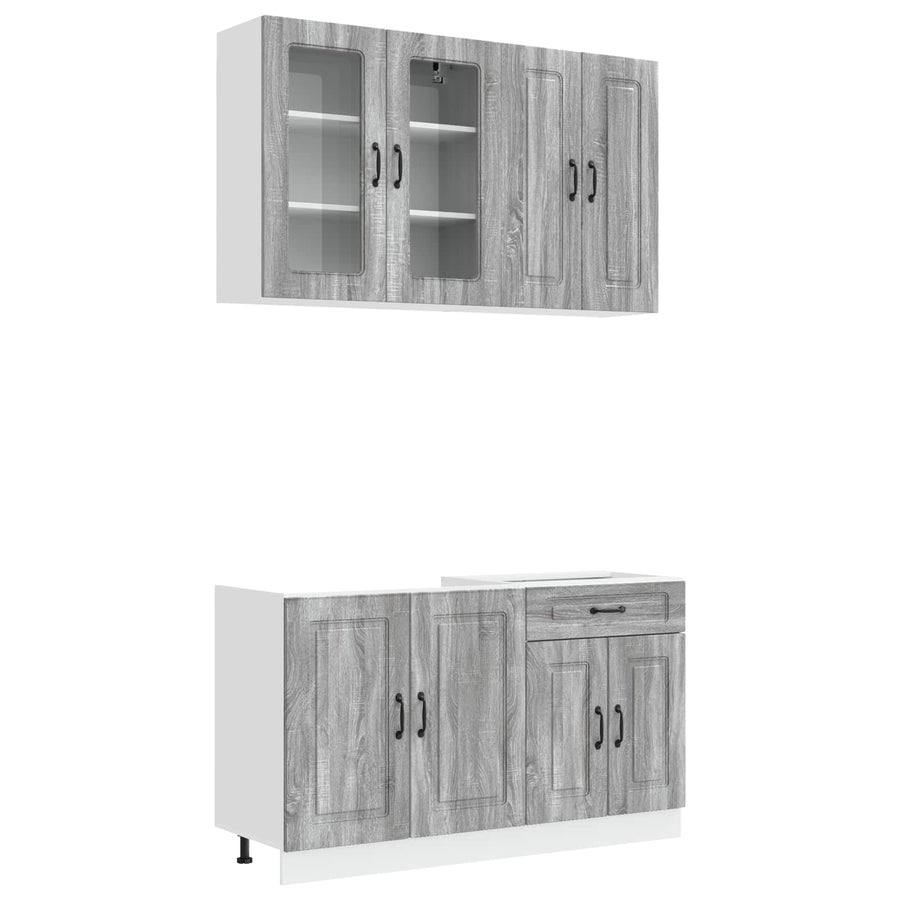 Keukenblok KALMAR 4 pcs Grijs Sonoma Bewerkt hout