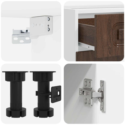 Keukenblok KALMAR 4 pcs Bruin eiken Bewerkt hout