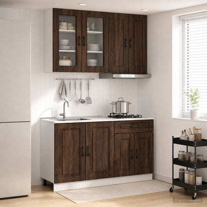 Keukenblok KALMAR 4 pcs Bruin eiken Bewerkt hout