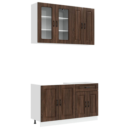 Keukenblok KALMAR 4 pcs Bruin eiken Bewerkt hout