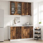 Keukenblok 4 delen bewerkt hout oud hout