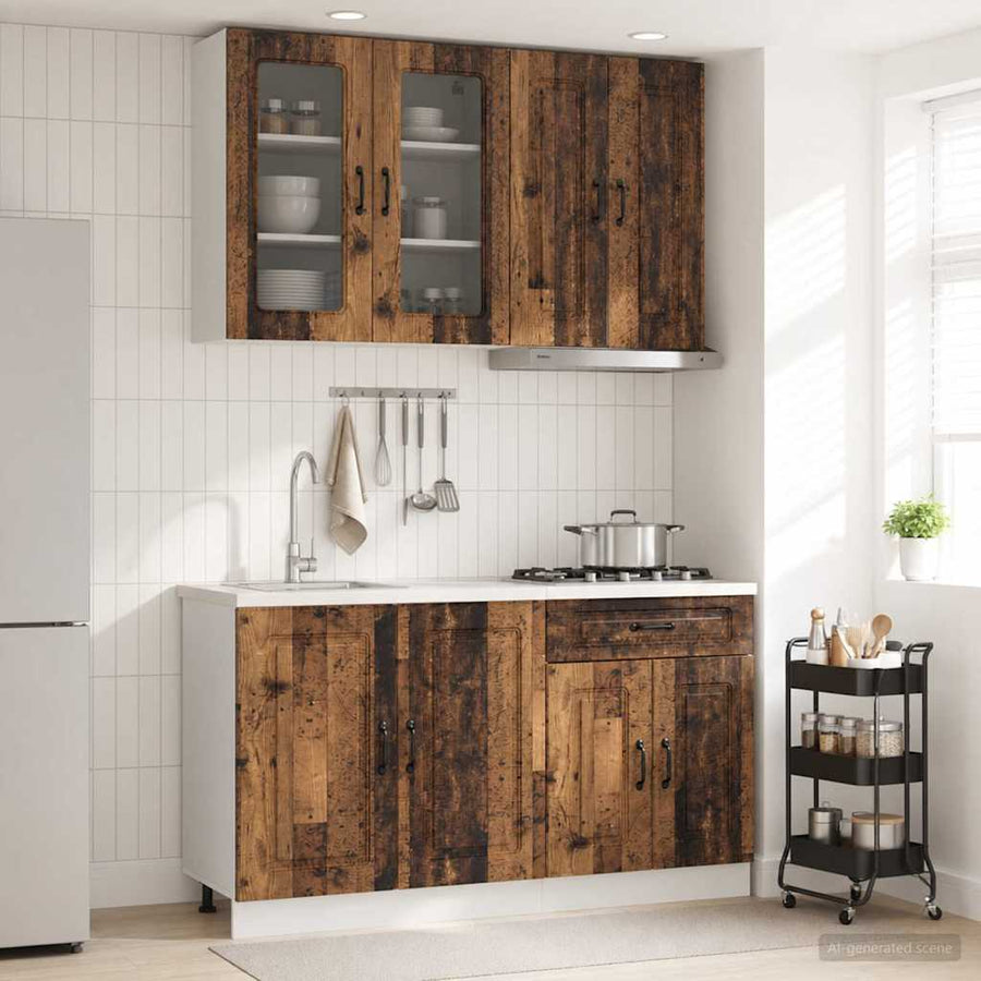Keukenblok KALMAR 4 pcs Oud hout Bewerkt hout