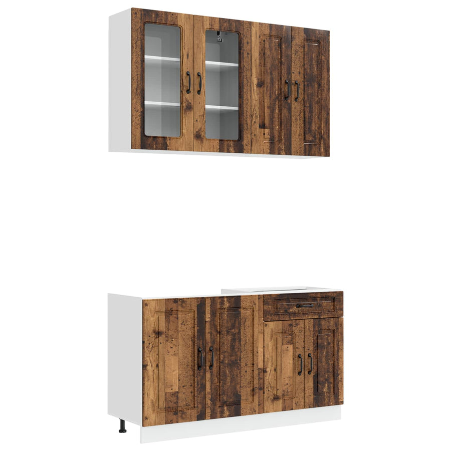 Keukenblok KALMAR 4 pcs Oud hout Bewerkt hout