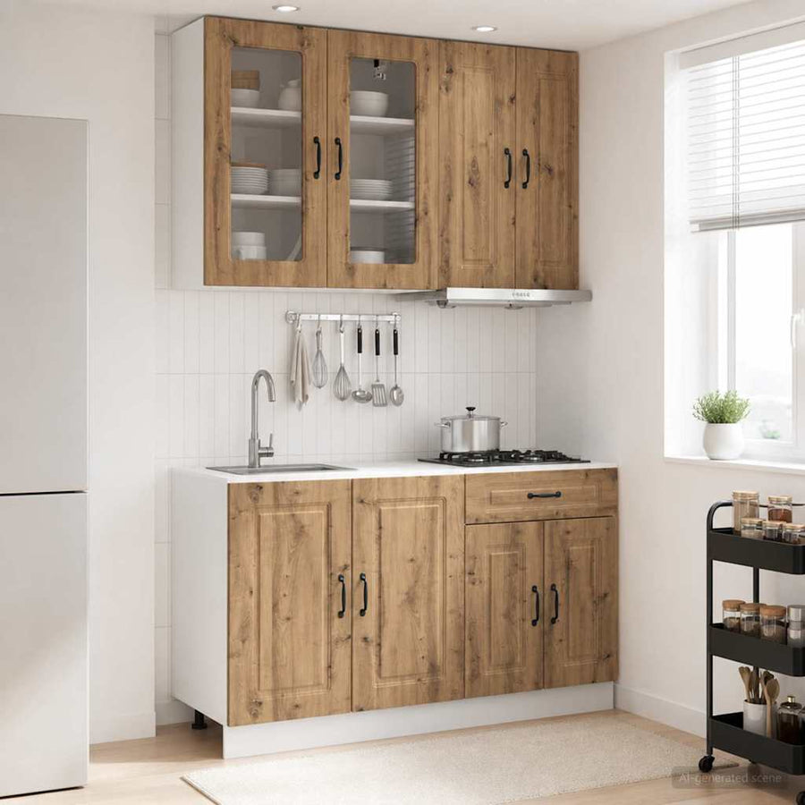 Keukenblok KALMAR 4 pcs Artisanaal eiken Bewerkt hout