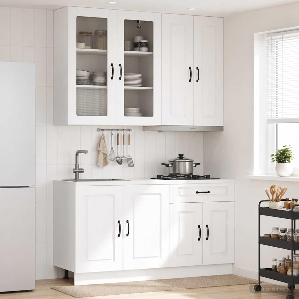 Keukenblok KALMAR 4 pcs Wit Bewerkt hout