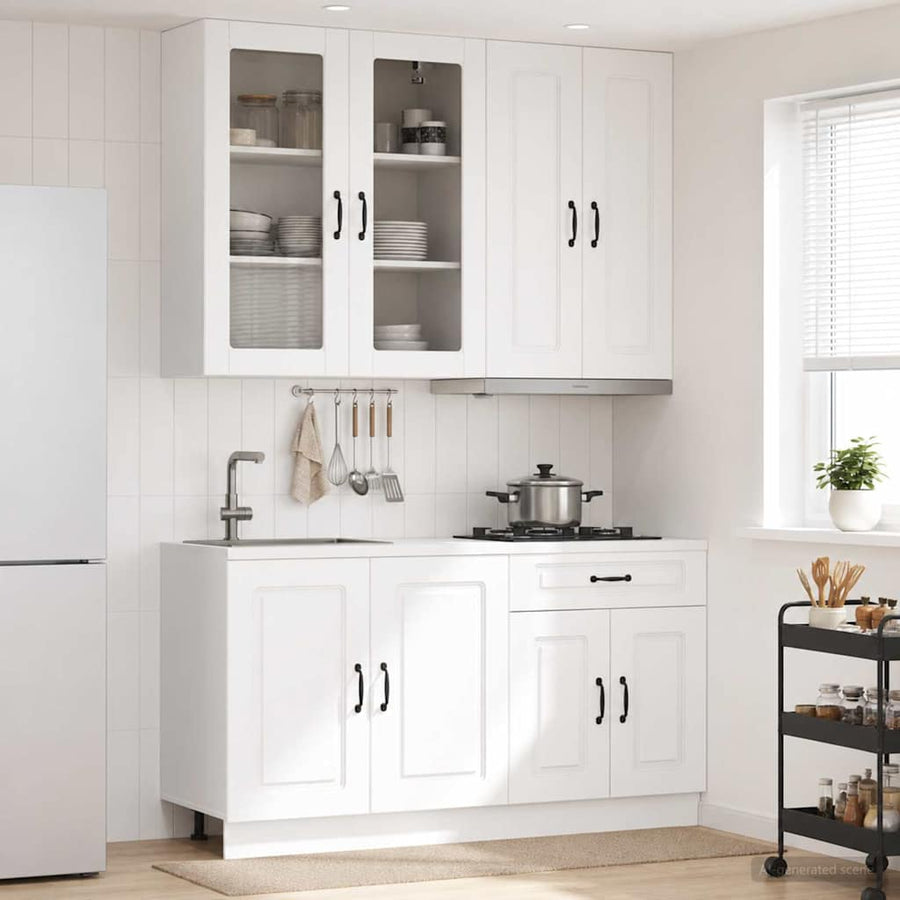 Keukenblok KALMAR 4 pcs Wit Bewerkt hout