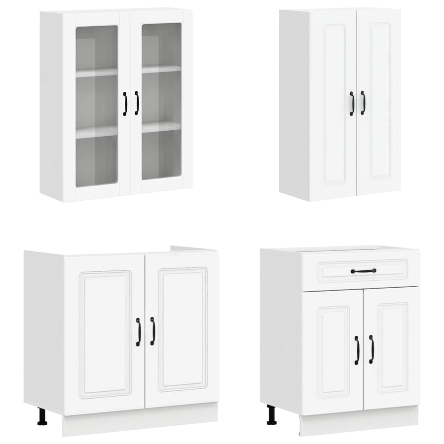 Keukenblok KALMAR 4 pcs Wit Bewerkt hout