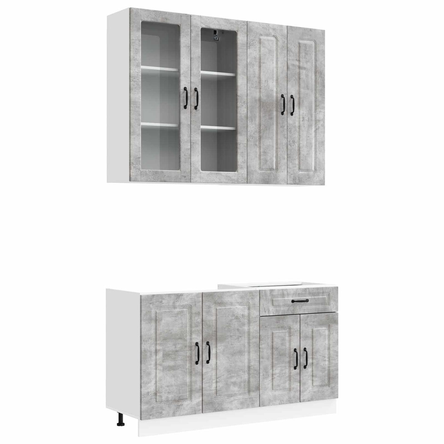 Keukenblok KALMAR 4 pcs Betongrijs Bewerkt hout