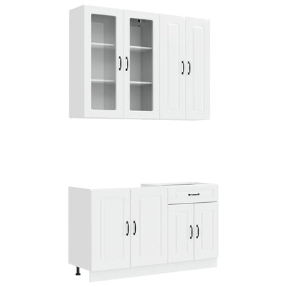 Keukenblok KALMAR 4 pcs Hoogglans Wit Bewerkt hout