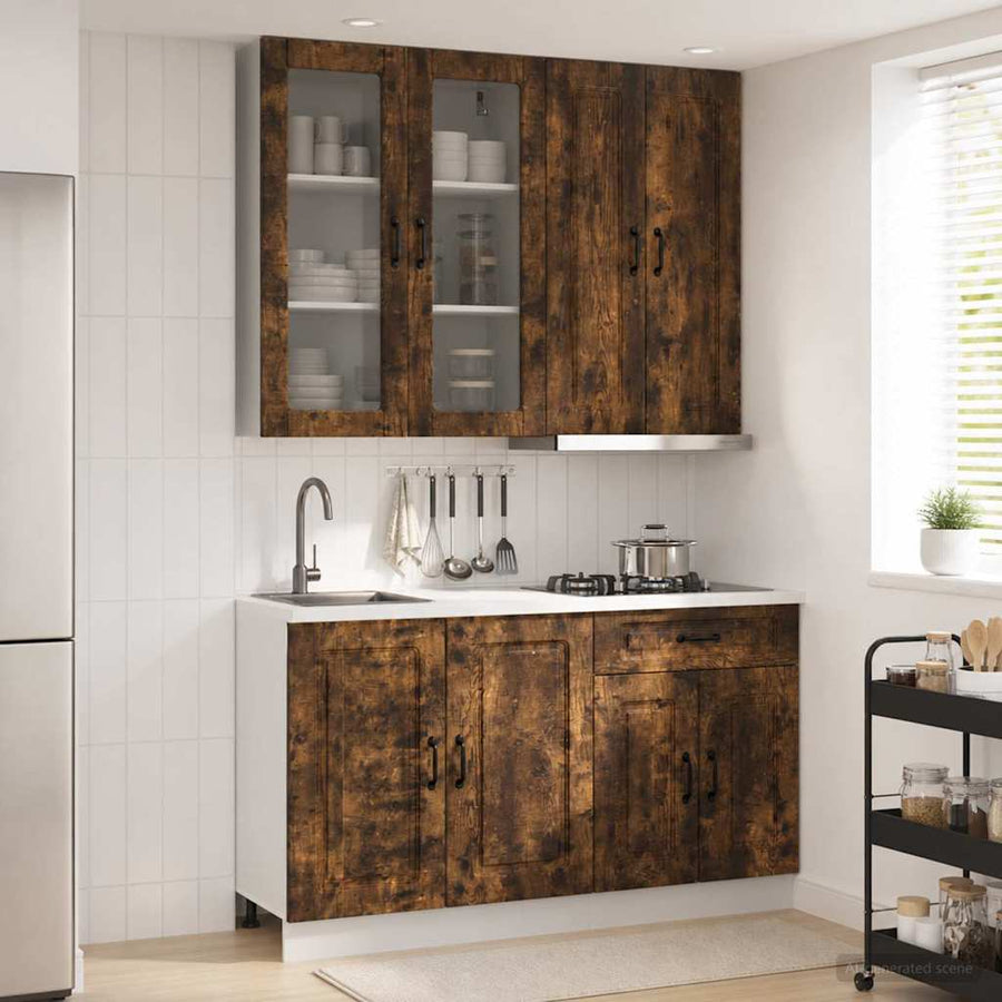 Keukenblok KALMAR 4 pcs Gerookt eiken Bewerkt hout