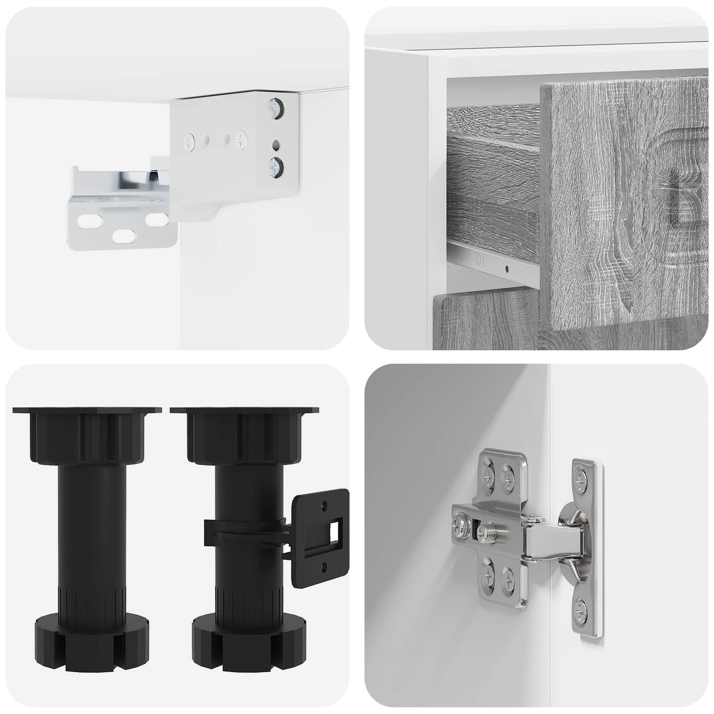 Keukenblok KALMAR 4 pcs Grijs Sonoma Bewerkt hout