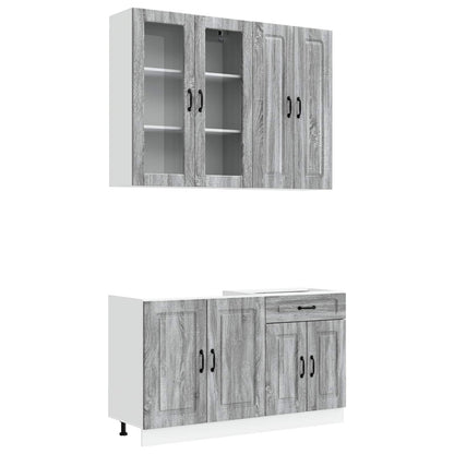 Keukenblok KALMAR 4 pcs Grijs Sonoma Bewerkt hout