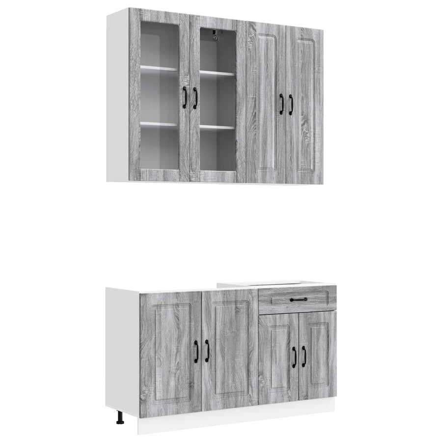 Keukenblok KALMAR 4 pcs Grijs Sonoma Bewerkt hout