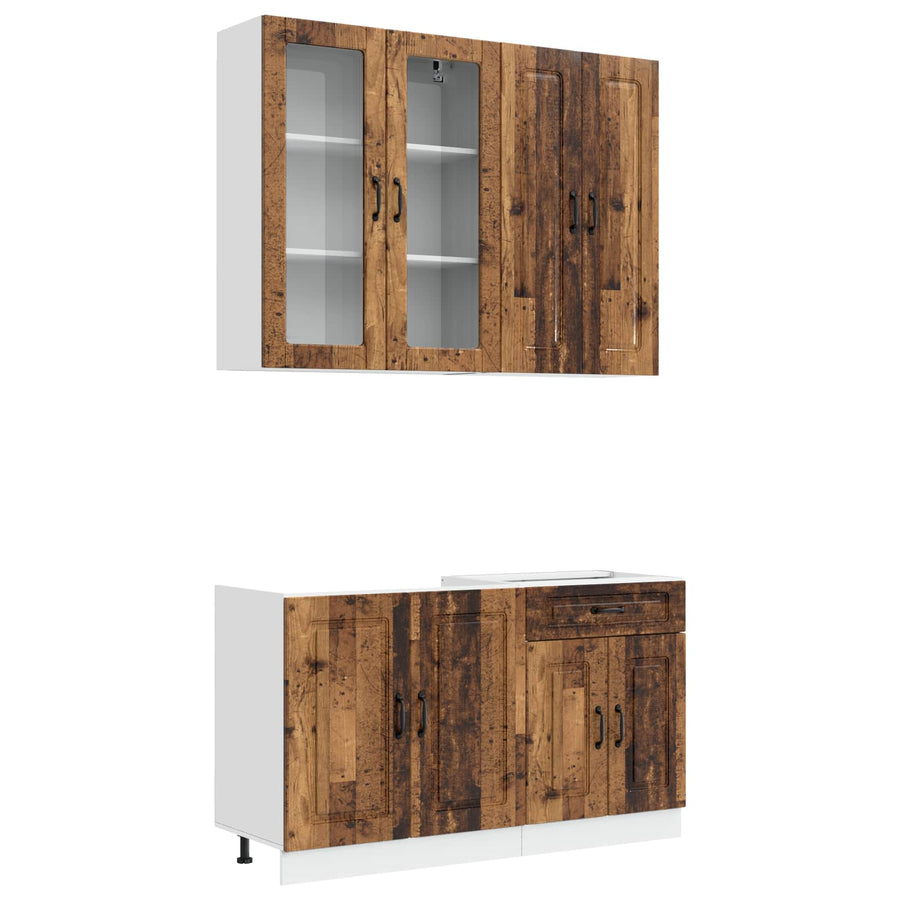 Keukenblok KALMAR 4 pcs Oud hout Bewerkt hout