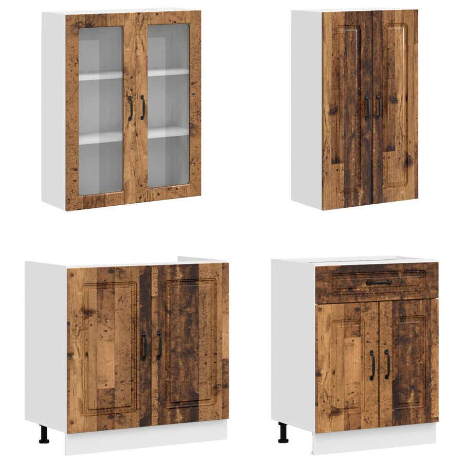 Keukenblok KALMAR 4 pcs Oud hout Bewerkt hout