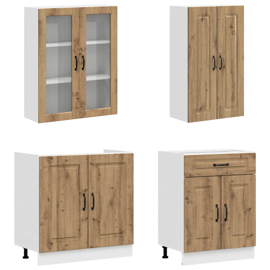Keukenblok KALMAR 4 pcs Artisanaal eiken Bewerkt hout