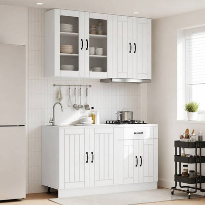 Keukenblok LUCCA 4 pcs Wit Bewerkt hout