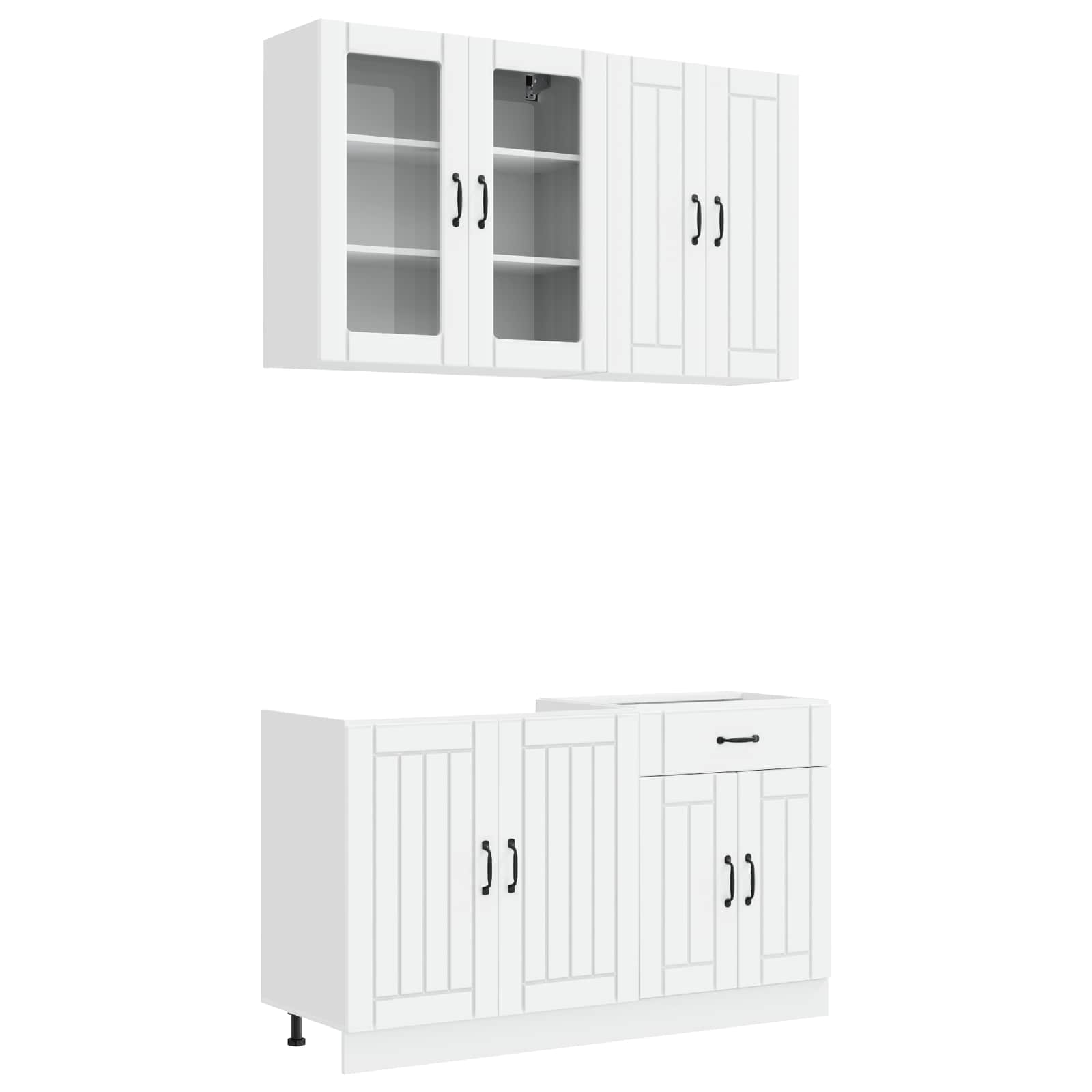 Keukenblok LUCCA 4 pcs Wit Bewerkt hout
