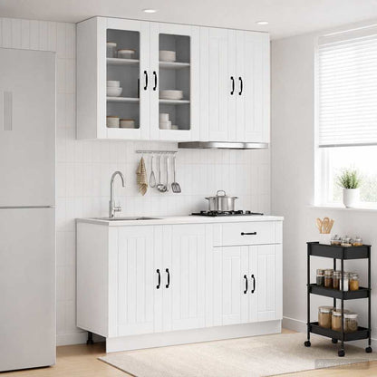Keukenblok LUCCA 4 pcs Hoogglans Wit Bewerkt hout