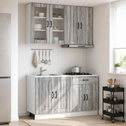 Keukenblok LUCCA 4 pcs Grijs Sonoma Bewerkt hout