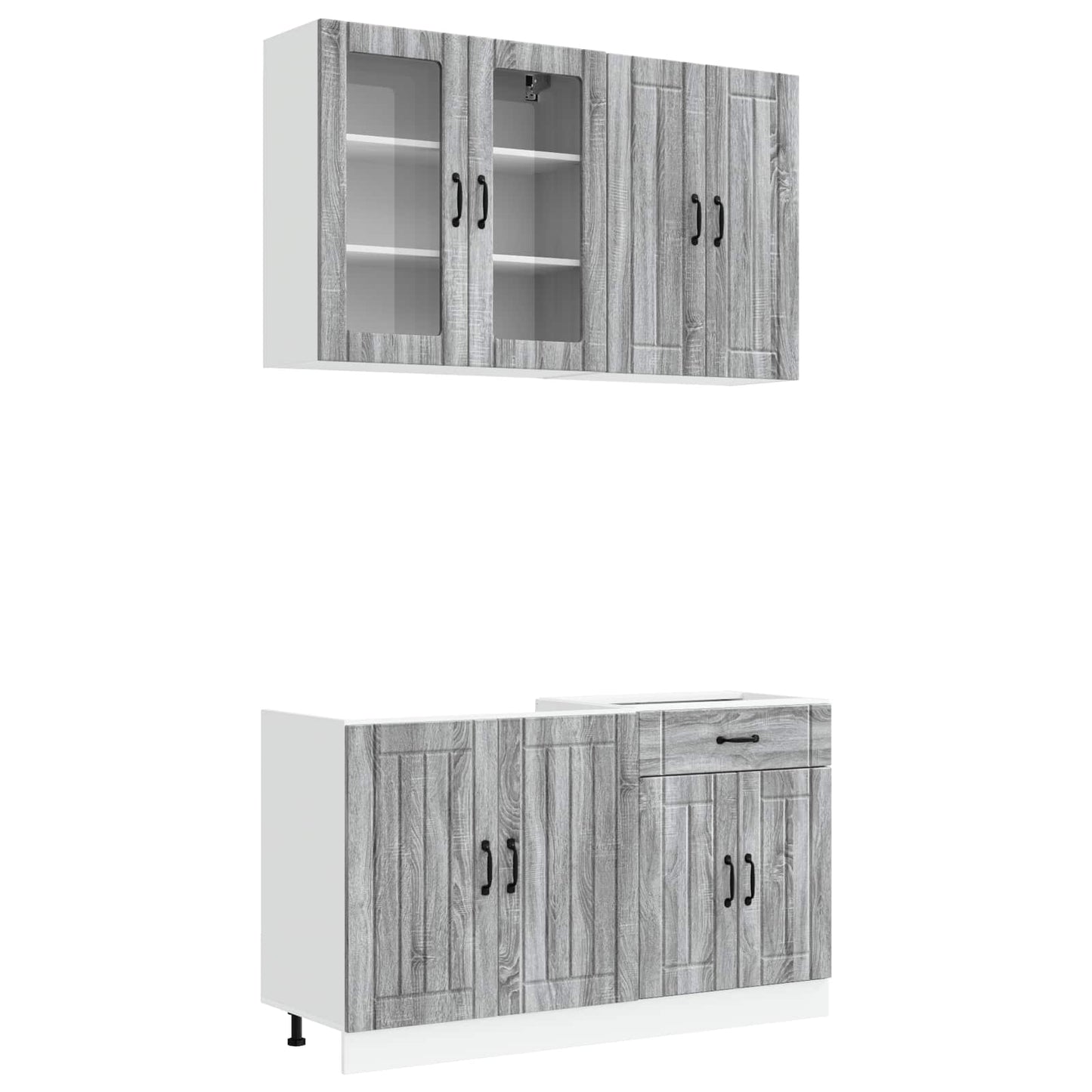 Keukenblok LUCCA 4 pcs Grijs Sonoma Bewerkt hout