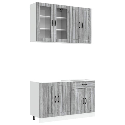 Keukenblok LUCCA 4 pcs Grijs Sonoma Bewerkt hout