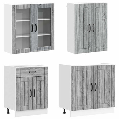 Keukenblok LUCCA 4 pcs Grijs Sonoma Bewerkt hout